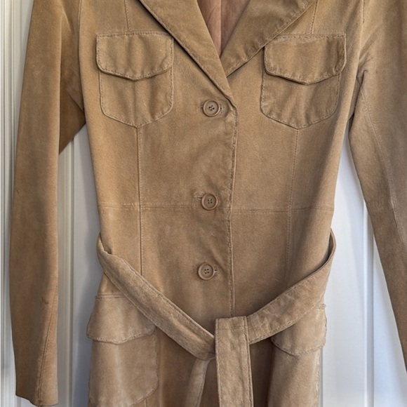 Tan Women's Jacket with Belt - Picture 1 of 6